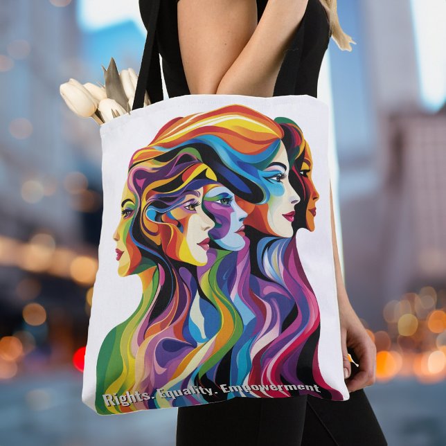 Abstrakte Farbtöne | Frauentag Tasche (Abstract Colorful Faces | Womens Day Tote Bag)