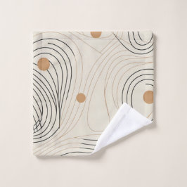 Abstrakte Farbtöne in Beige und Schwarz Waschlappen