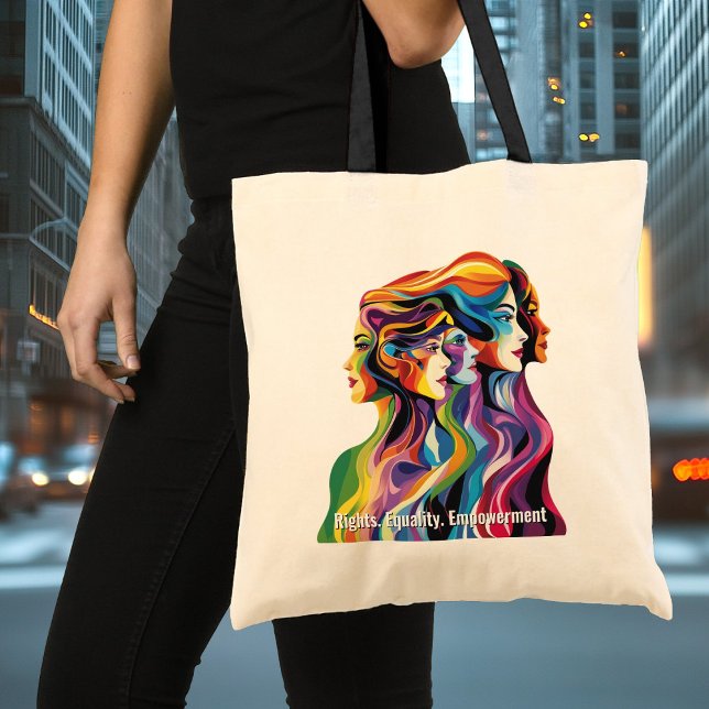 Abstrakte Farbtöne | Womens Day Tote Bag Tragetasche (Abstract Colorful Faces | Womens Day Tote Bag)