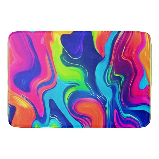 Abstrakte Farbwellen Kunst Badematte (Vorderseite)