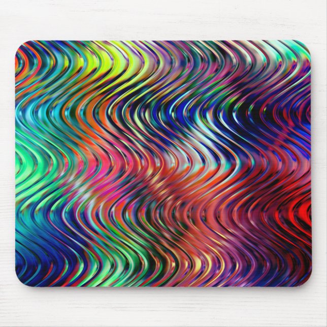 Abstrakte Farbwellen Mousepad (Vorne)