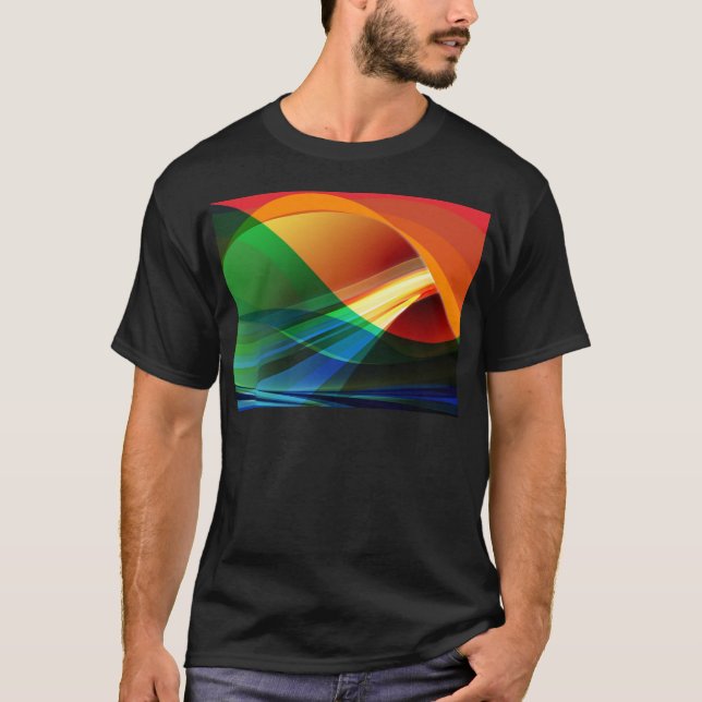 Abstrakte Farbwellen T-Shirt (Vorderseite)