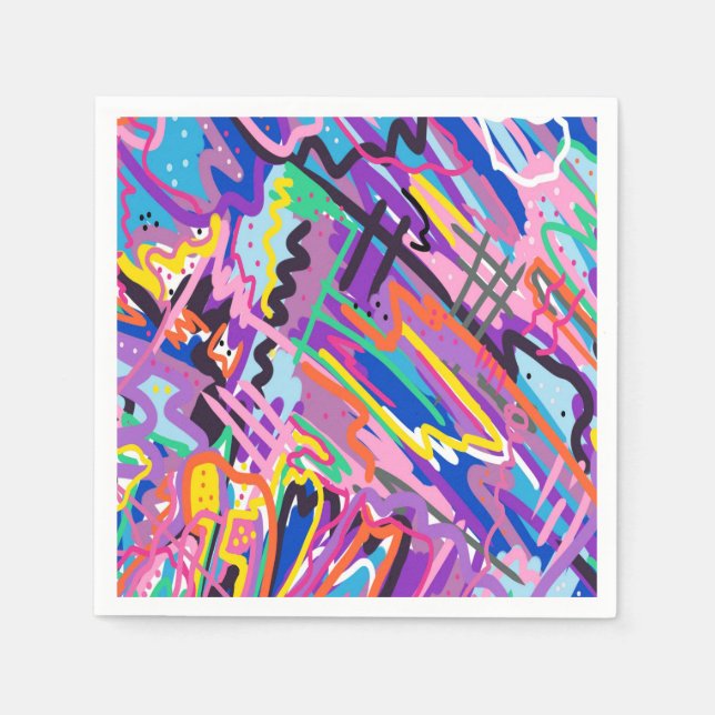 Abstrakte Farbwiedergabe Serviette (Vorderseite)