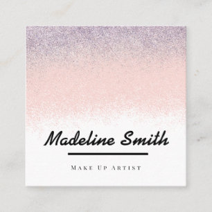 Abstrakte Faux-Glitter-Rosa-Nägel für Makeup-Artis Quadratische Visitenkarte