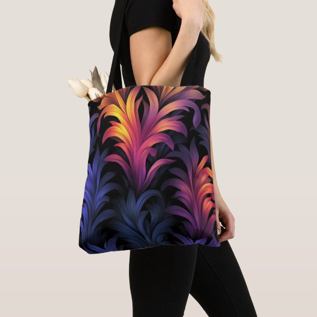 Abstrakte Federfarben Tasche (Von Nahem)