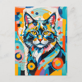 Abstrakte Feline Geometric Art Postkarte