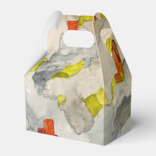 Abstrakte Felsen Bäume Klippen Aquarell Gefallen B Geschenkschachtel
