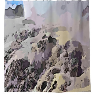 Abstrakte Felsen und Wasser Duschvorhang