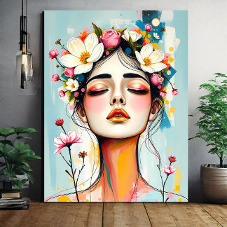Abstrakte Female Kunst, Dichtung und Musik Leinwanddruck