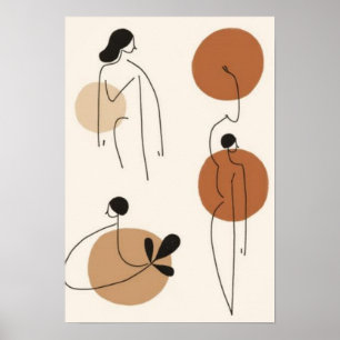 Abstrakte feminine Linienkunst-Set   Minimalistisc Poster