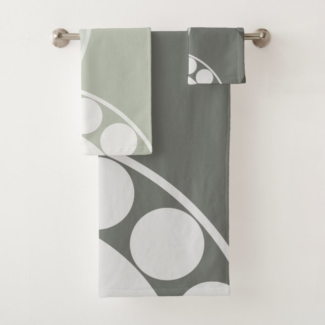 Abstrakte Fern - neutrale Färbung - Handtuchhalter Badhandtuch Set (Insitu)