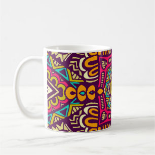 Abstrakte festliche bunt grunge ethnische Stammesk Kaffeetasse