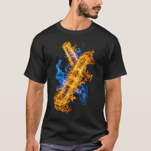Abstrakte Feuer Eis Elementare Magie Clash Gamer T-Shirt