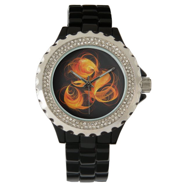 Abstrakte Feuerball-Kunst Armbanduhr (Vorderseite)