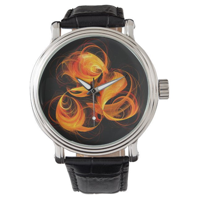 Abstrakte Feuerball-Kunst Armbanduhr (Vorderseite)