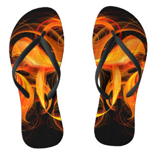 Abstrakte Feuerball-Kunst Flip Flops