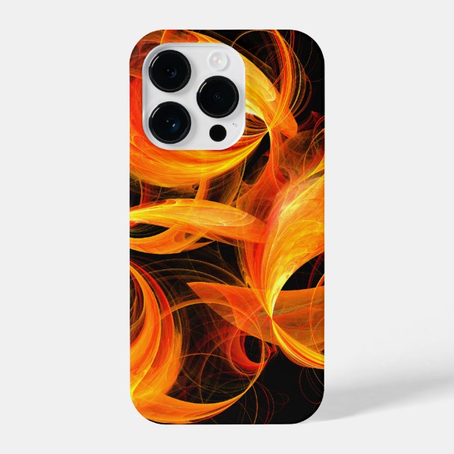 Abstrakte Feuerball-Kunst iPhone 14 Pro Hülle (Rückseite)