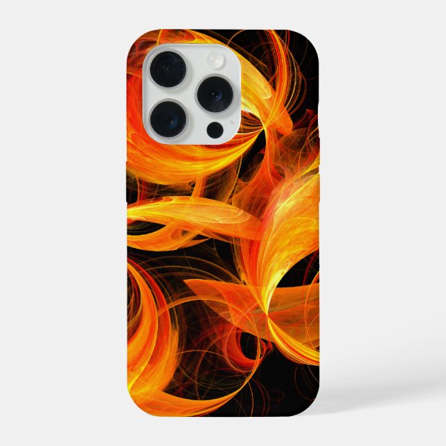 Abstrakte Feuerball-Kunst iPhone 15 Pro Hülle (Rückseite)