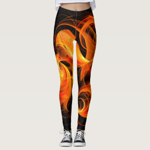 Abstrakte Feuerball-Kunst Leggings