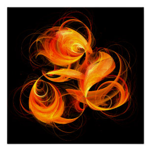 Abstrakte Feuerball-Kunst Poster
