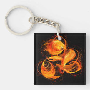 Abstrakte Feuerball-Kunst Schlüsselanhänger
