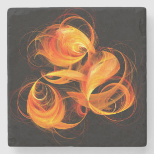 Abstrakte Feuerball-Kunst Steinuntersetzer
