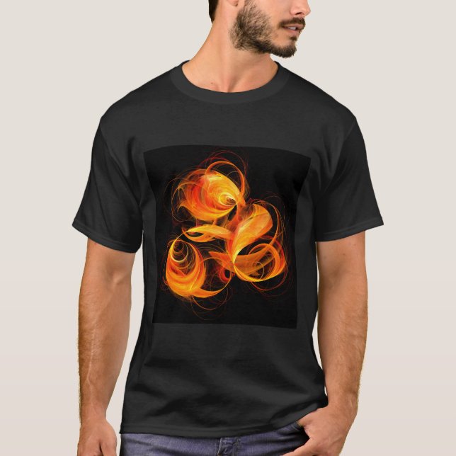 Abstrakte Feuerball-Kunst T-Shirt (Vorderseite)