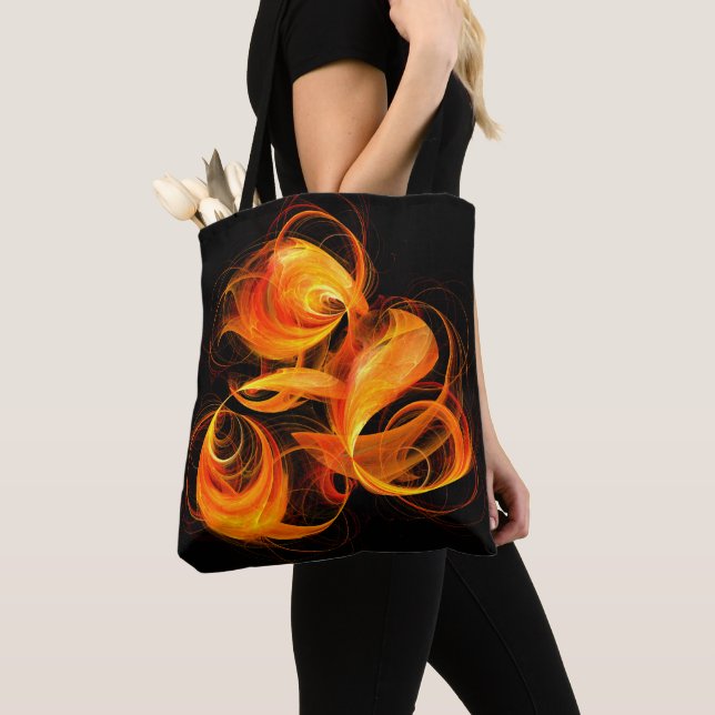 Abstrakte Feuerball-Kunst Tasche (Von Nahem)