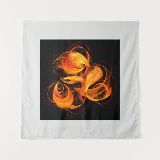 Abstrakte Feuerball-Kunst Wandteppich (Vorderseite)