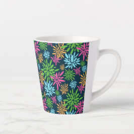 Abstrakte Feuerwerkskörper-Blume Latte Tasse
