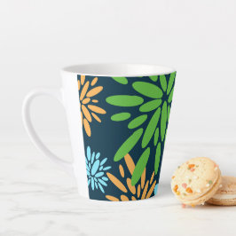 Abstrakte Feuerwerkskörper-Blume Latte Tasse