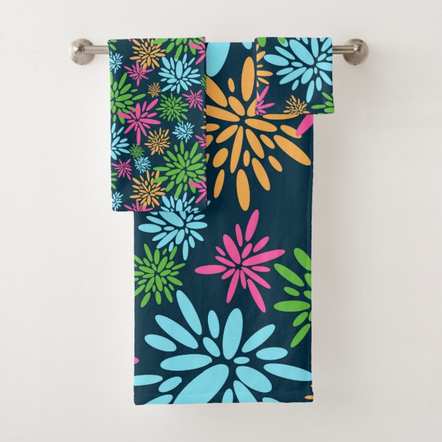 Abstrakte Feuerwerkskörper Blumen Handtuch Badhandtuch Set (Insitu)