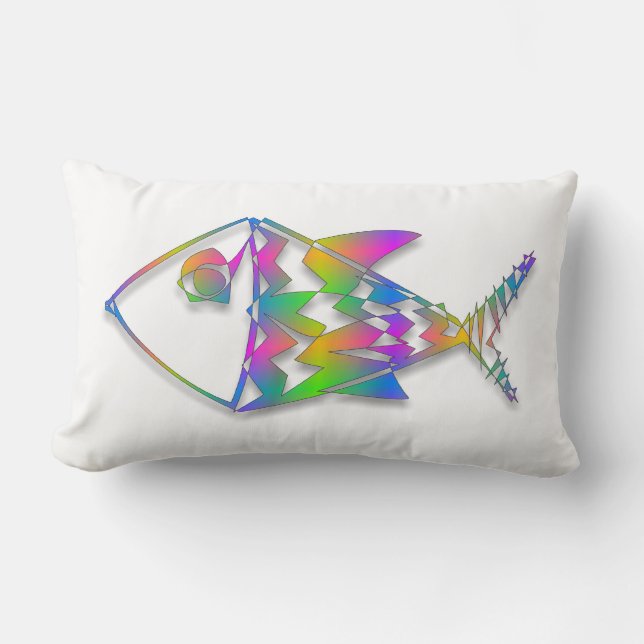 Abstrakte Fische Lendenkissen (Vorderseite)
