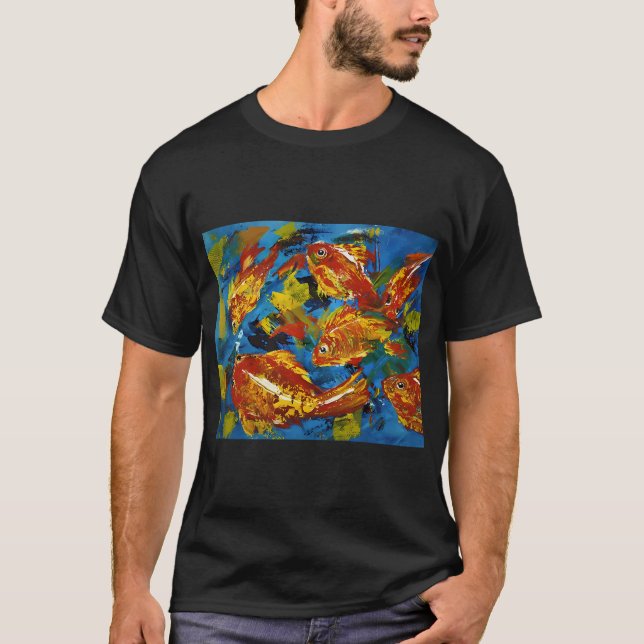 Abstrakte Fischmalerei T-Shirt (Vorderseite)