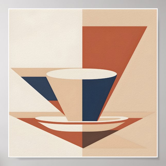Abstrakte flache geometrische Darstellung eines Ka Poster (Vorne)