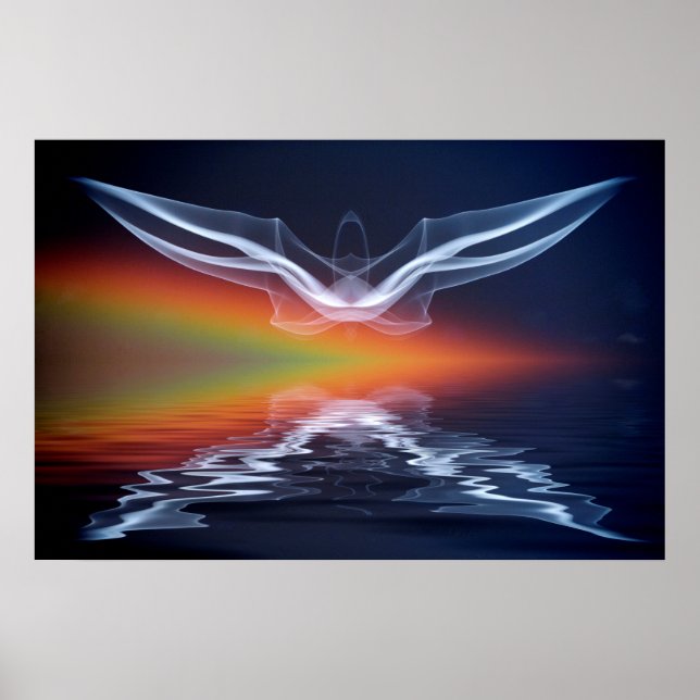 Abstrakte Fledermaus-Silhouette Poster (Vorne)