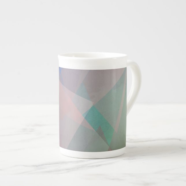 Abstrakte Fliegende Partikel | Geometrische Formen Prozellantasse (Vorderseite Rechts)