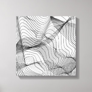 Abstrakte Fließende Linien Wandkunst – Minimale Li Leinwanddruck