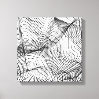 Abstrakte Fließende Linien Wandkunst – Minimale Li Leinwanddruck