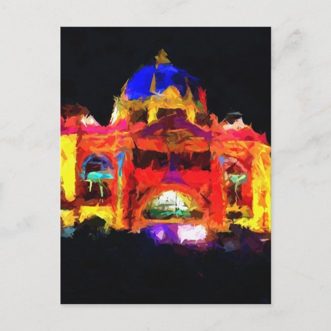 Abstrakte Flinders Street Station Postkarte (Vorderseite)