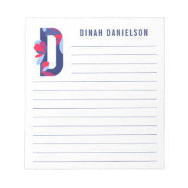 Abstrakte Flora Alphabet Linde Notizblock