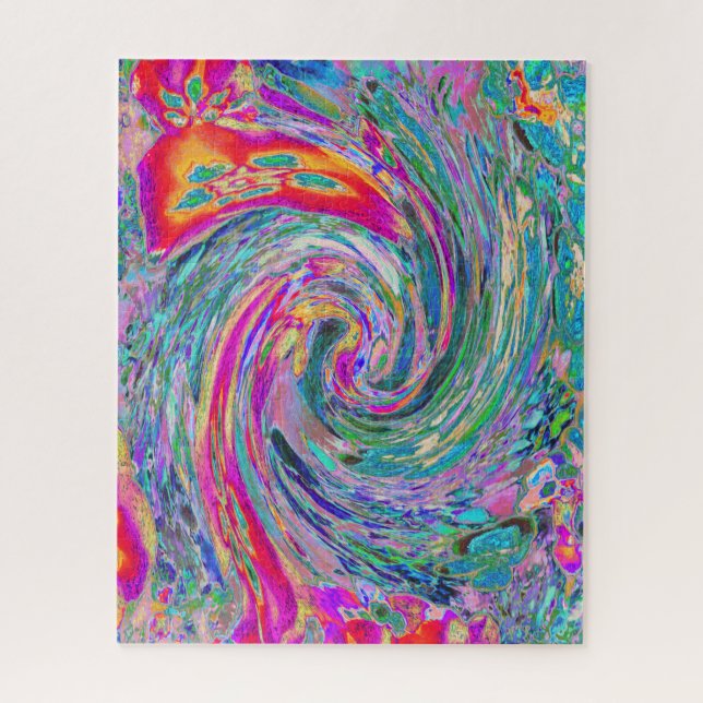 Abstrakte floral Psychedelische Regenbogenwellen (Vertikal)