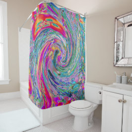 Abstrakte floral Psychedelische Regenbogenwellen Duschvorhang