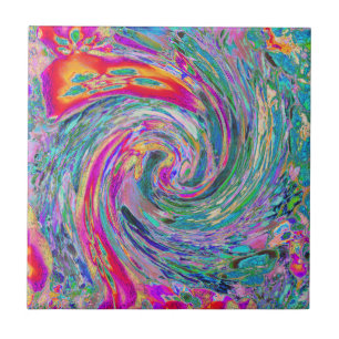 Abstrakte floral Psychedelische Regenbogenwellen Fliese