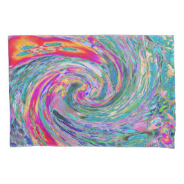 Abstrakte floral Psychedelische Regenbogenwellen Kissenbezug