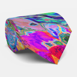 Abstrakte floral Psychedelische Regenbogenwellen Krawatte