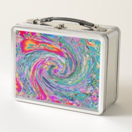 Abstrakte floral Psychedelische Regenbogenwellen Metall Brotdose