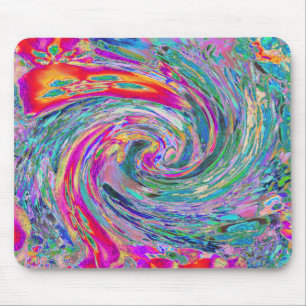 Abstrakte floral Psychedelische Regenbogenwellen Mousepad