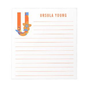 Abstrakte florale Alphabet Linde Notizblock