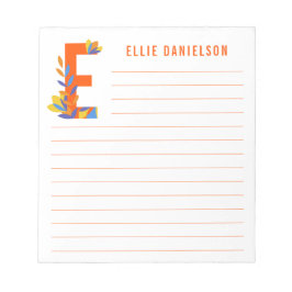 Abstrakte florale Alphabet Linde Notizblock